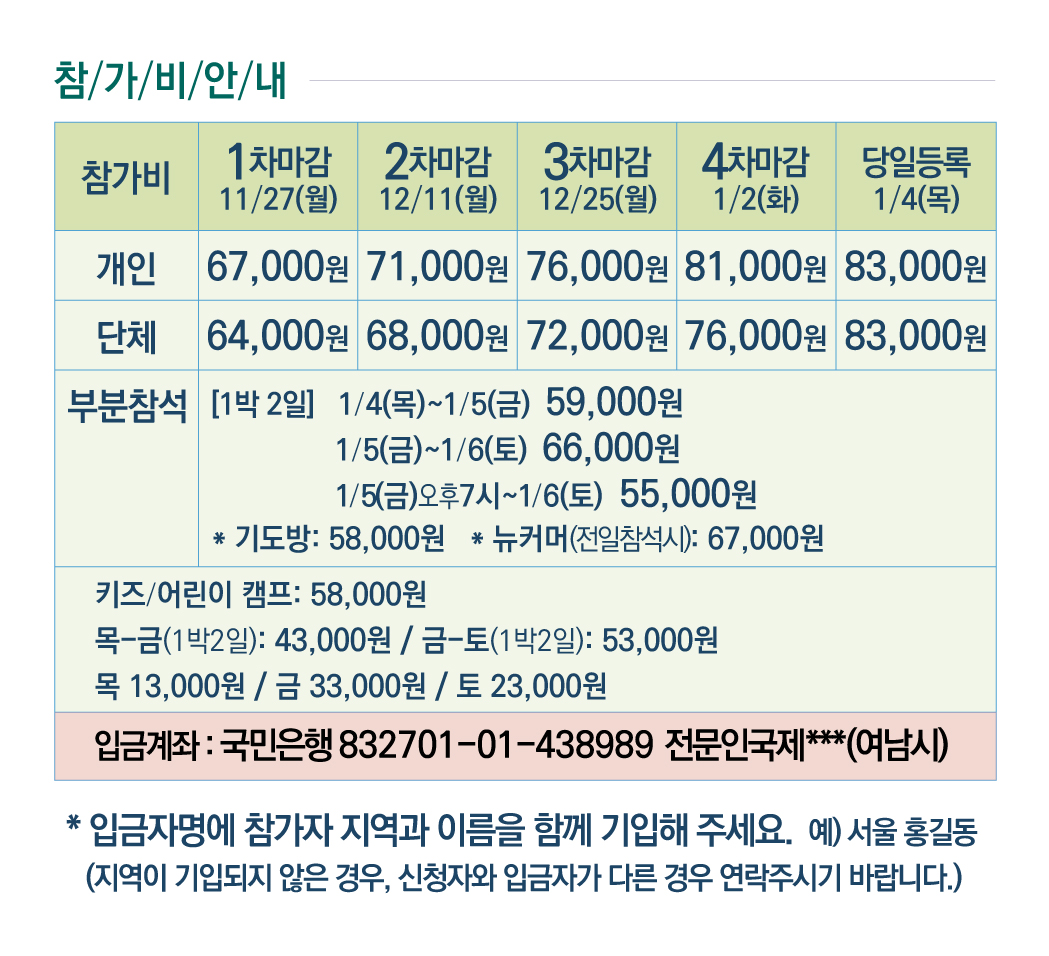 가격표